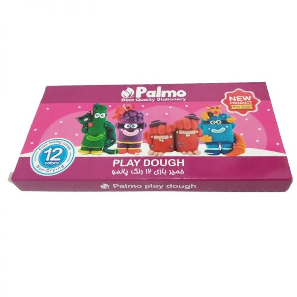 خمیر بازی 12 رنگ جعبه مقوایی پالمو