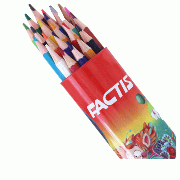 مداد رنگی 24 رنگ قوطی فلزی فکتیس