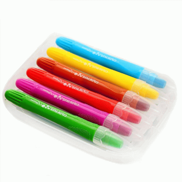 مداد شمعی 6 رنگ پیچی مپد