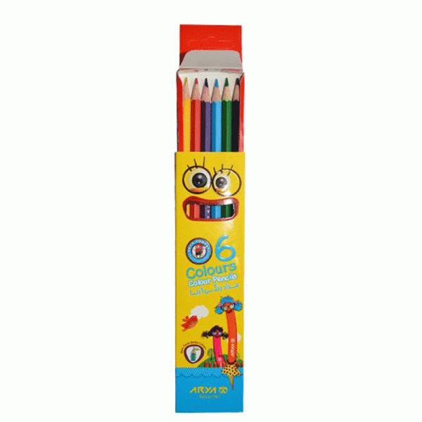 مداد رنگی 6 رنگ آریا1